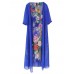 Women Summer Floral Print Two Pieces Sets O-neck Loose Chiffon Dress