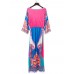 Bohemian Sexy V-Neck Half Sleeve Floral Printed Maxi Dresses For Women