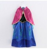 Lovely Baby Girls Splicing Color Printed Irregular Hem Dress With Shawl