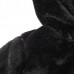 Kid Baby Girls Black Faxu Fur Hooded Coats