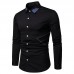 Men Embroidery Solid Color Button Up Shirts
