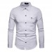 Men Solid Color Turn-down Collar Shirts