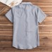 INCERUN Mens Causal Summer Collar Shirts Pocket Short Sleeve Tops