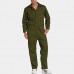 ChArmkpR Mens Turn Down Collar Rompers One Piece Jumpsuit Pockets Long Sleeve Coverall
