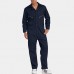 ChArmkpR Mens Turn Down Collar Rompers One Piece Jumpsuit Pockets Long Sleeve Coverall