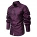 Men Irregular Pattern Lace Cuff Long Sleeve Shirts