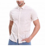 Mens Summer Fashion Dot Printing Short Sleeve Casual Shirts