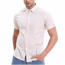 Mens Summer Fashion Dot Printing Short Sleeve Casual Shirts
