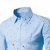 Mens Fashion Printing Design Turn Down Collar Long Sleeve Casual Shirts