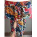 Ethnic Women Floral Print Elastic Waist Pants