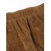 M-5XL Women Casual Pure Color Elastic Waist Corduroy Pants