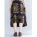 Ethnic Geometric Floral Printed Elastic Waist A-Line Vintage Skirts