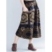 Ethnic Geometric Floral Printed Elastic Waist A-Line Vintage Skirts