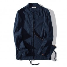 Linen Cotton Casual Comfy Vintage Zipper Autumn Jacket Coats for Men