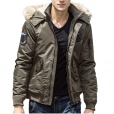 Fall Winter Thick Warm Hooded Casual Jacket for Men