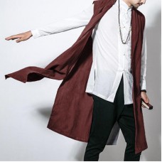 INCERUN Mens Chinese Style Vintage Cotton Loose Fall Cardigan Sleeveless Coats